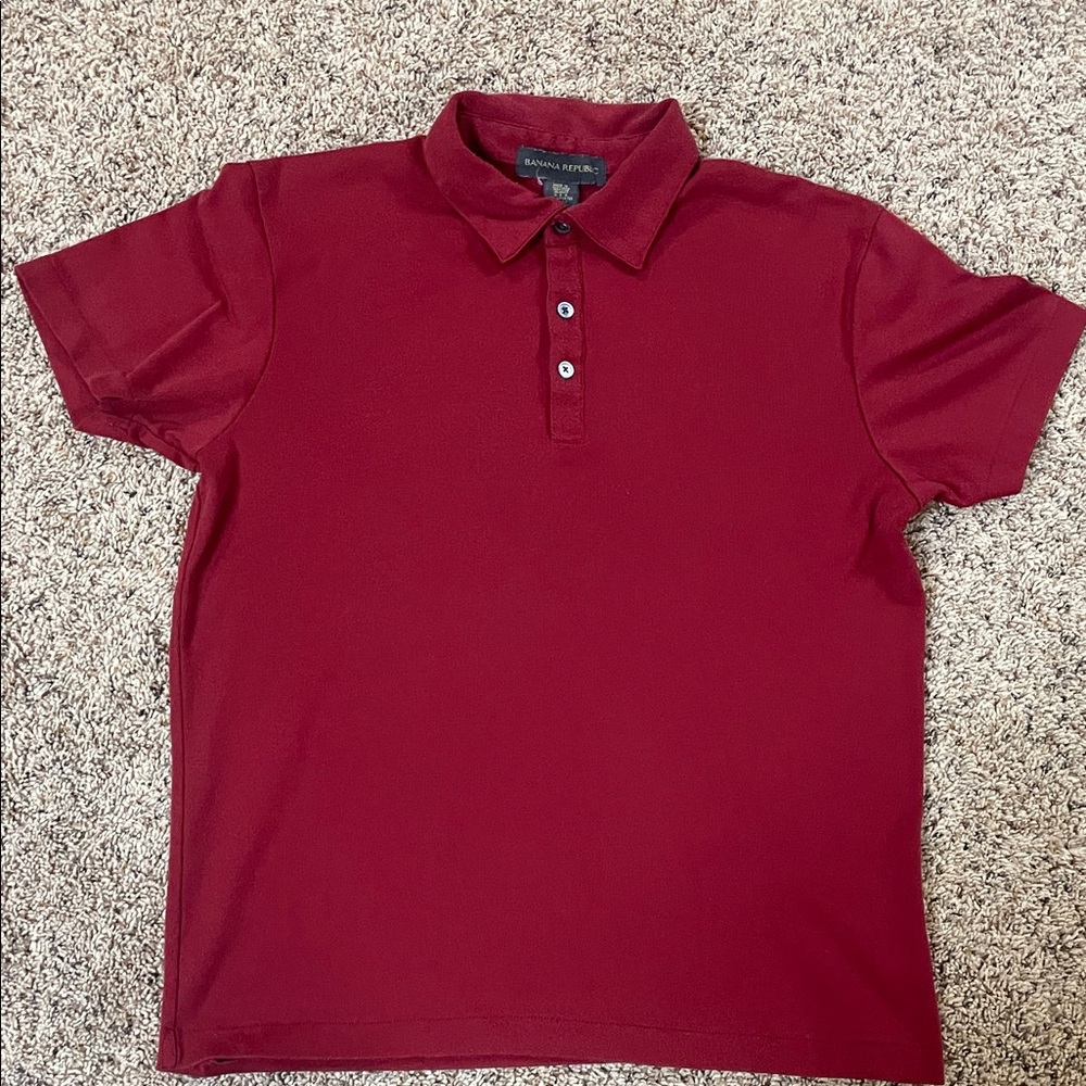 Banana Republic Men's Red Polo Shirt